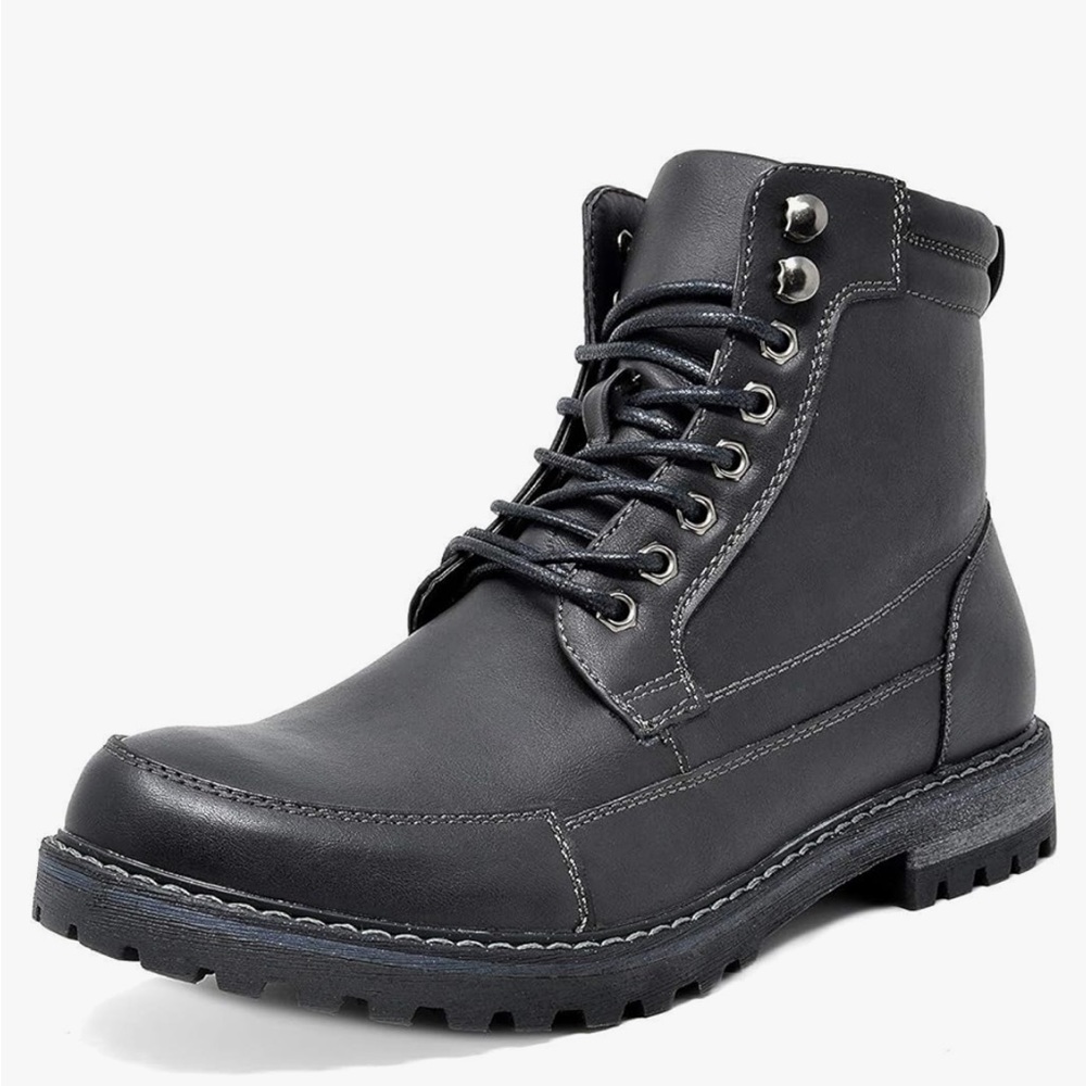 Black Bruno Marc Men’s Motorcycle Combat Boot w/ Zipper; Size 11; WORN ONCE